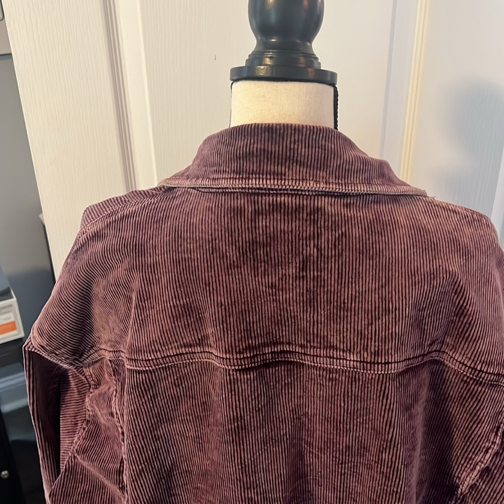 Natural Reflections purple corduroy button up shacket, sz 2X - Picture 5 of 7